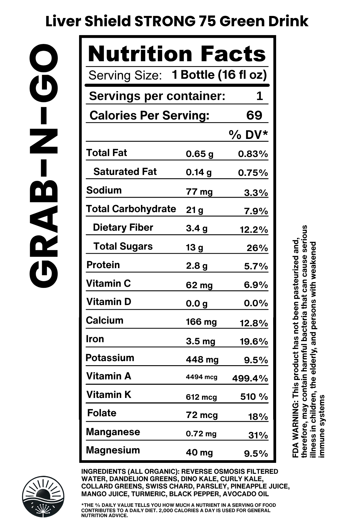 Liver Shield STRONG 75 Grab-n-Go Green Drinks
